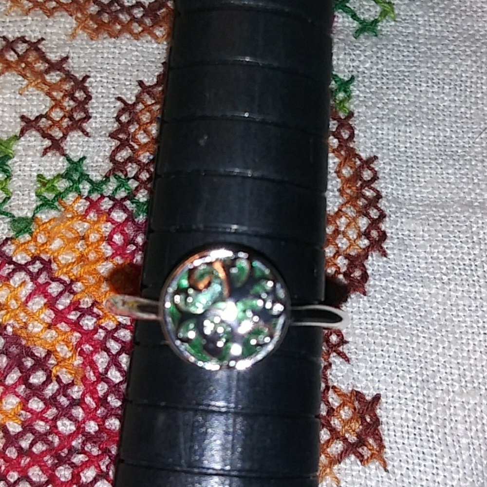 Aqua stones tree of life ring. Size 7